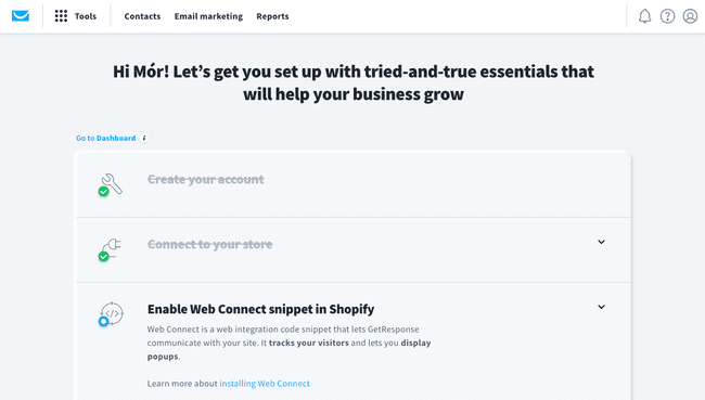 plataforma de automatización de email marketing Getresponse para Shopify